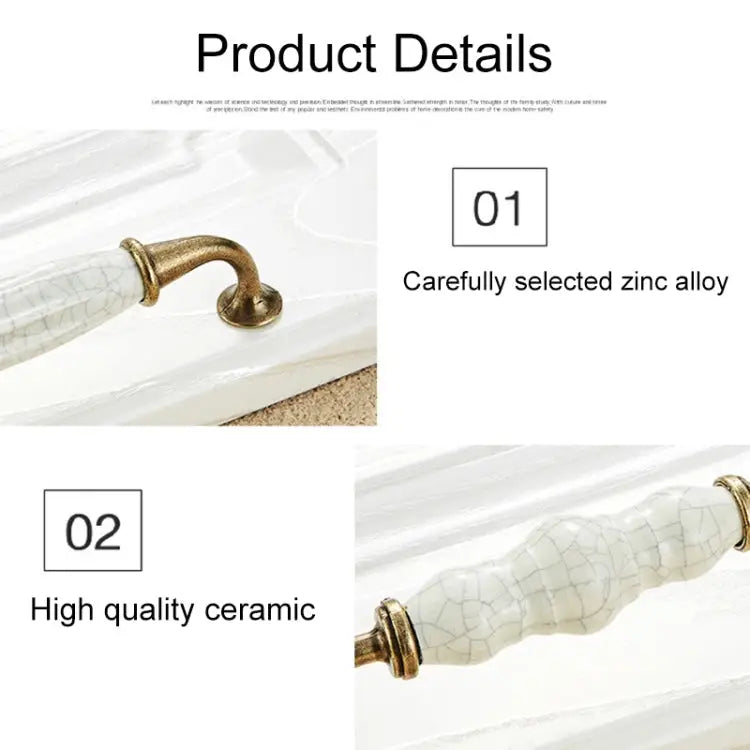 5025_128 Ceramic Crack Closet Cabinet Handle Pitch: 128mm 5025_128 - 5025_128
