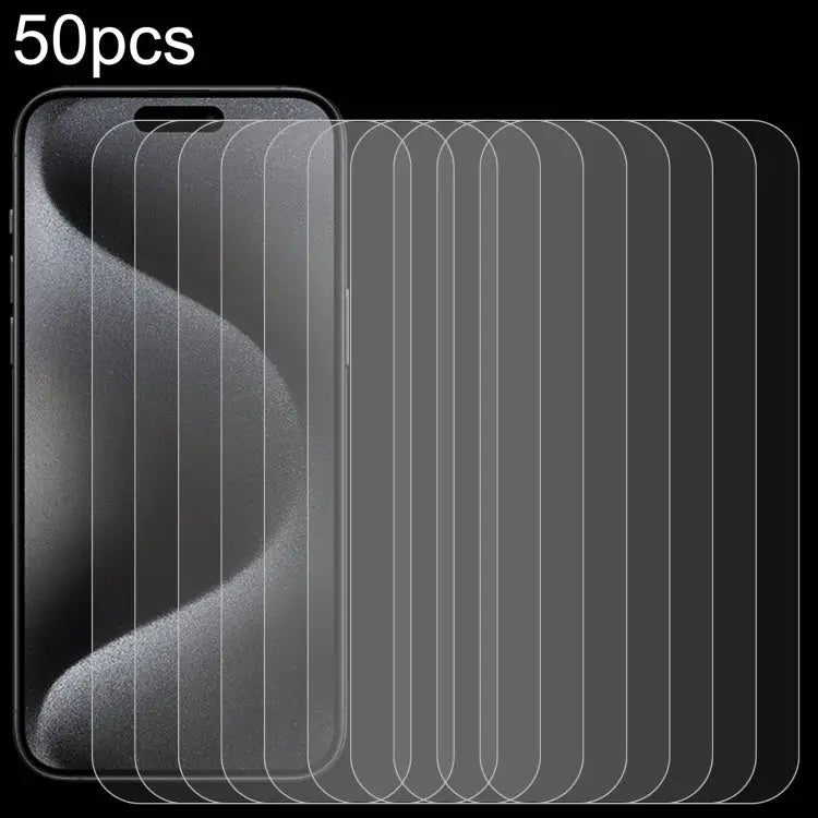 50pcs 0.26mm 9H 2.5D Tempered Glass Film - For iPhone 15 Plus / 15 Pro Max - Apple Accessories