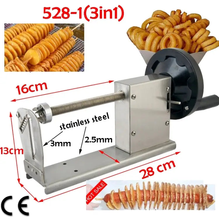 528-1 Manual Twisted Potato Cutter,Potato Chips Slicer,High Quality French Fry Cutter Manual stretching - Manual