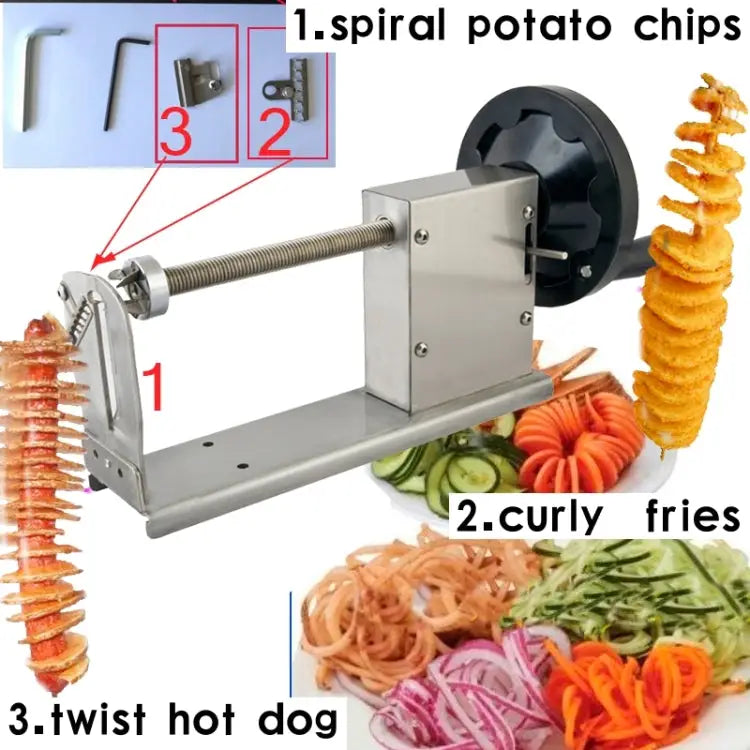 528-1 Manual Twisted Potato Cutter,Potato Chips Slicer,High Quality French Fry Cutter Manual stretching - Manual