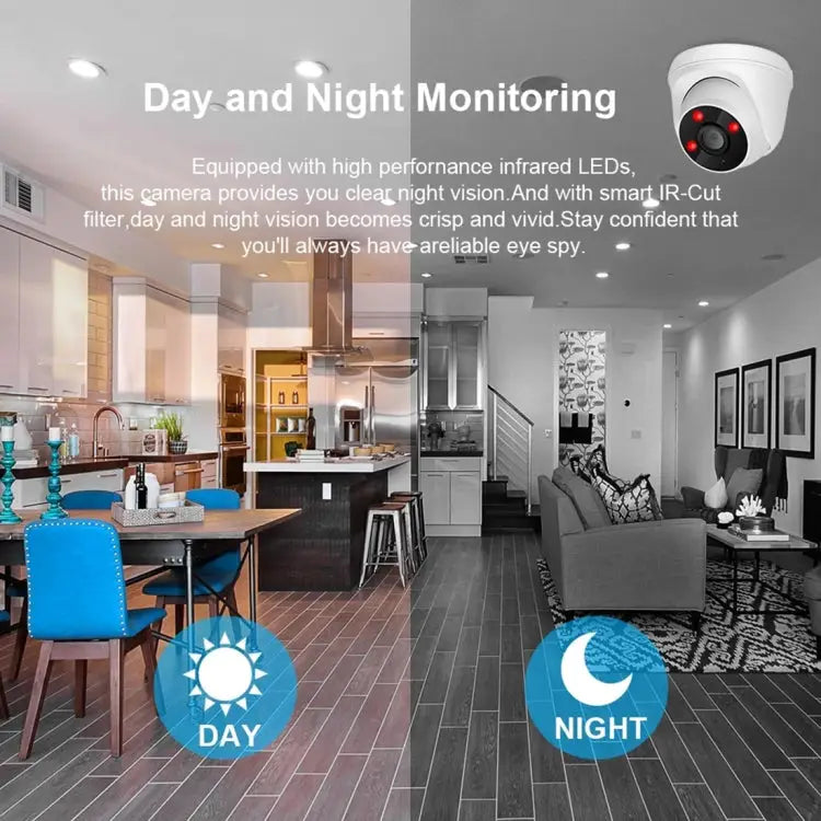 533H2 / IP 3.6mm 2MP Lens Full HD 1080P Indoor Security Dome Surveillance Camera with 20 Meter Night Vision Function