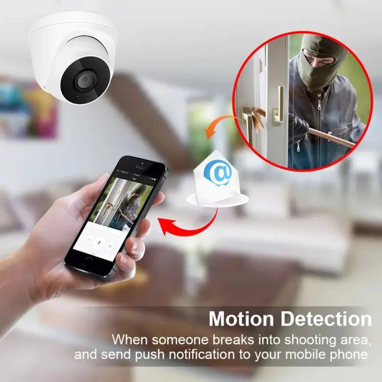 533H2 / IP 3.6mm 2MP Lens Full HD 1080P Indoor Security Dome Surveillance Camera with 20 Meter Night Vision Function