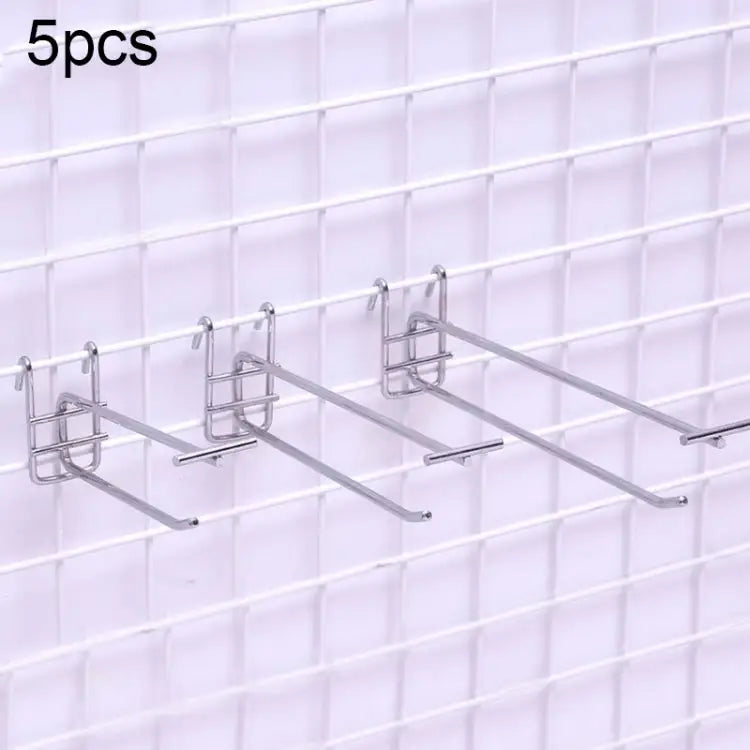 5pcs 5.8mm Supermarket Iron Grid Shelf Double Hook Length: 15cm 5.8mm 15cm - 5.8mm 15cm