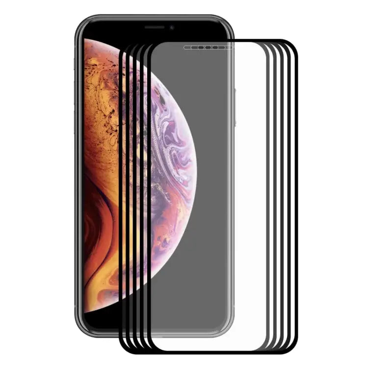 5pcs For iPhone XS Max ENKAY Hat-Prince 0.2mm 9H 2.5D Full Screen Tempered Glass Film - For XS Max (2.5D)