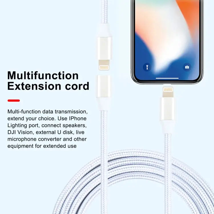 5V 2A 8 Pin Female to 8 Pin Male Braided Power Extended Cable Cable Length: 1m Extended Cable - Extended Cable
