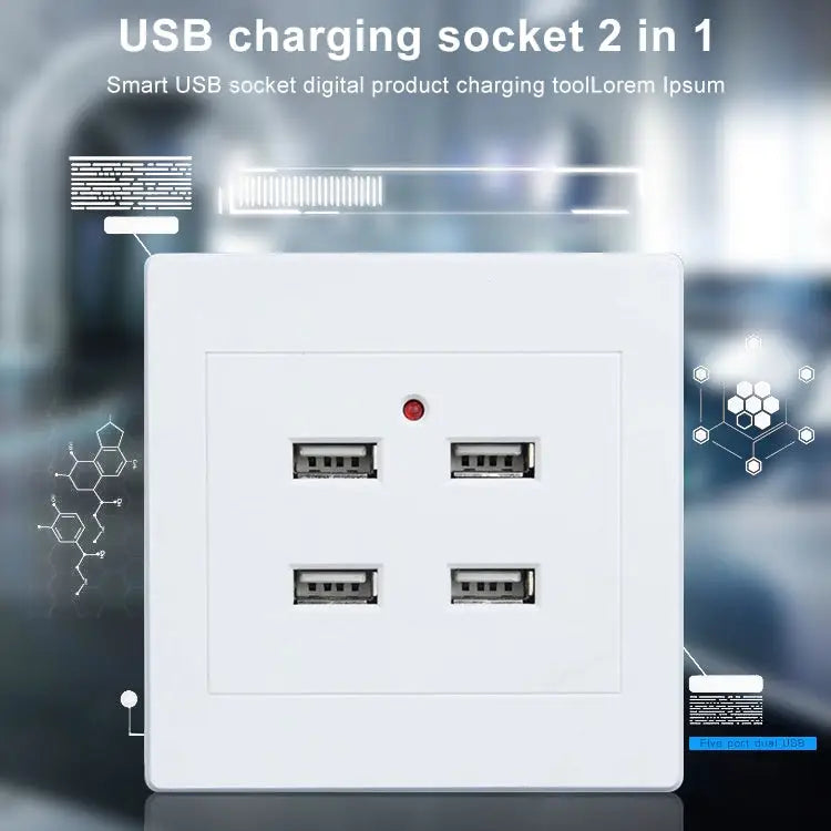5V 3.1A 4 Ports USB Wall Charger Adapter Dock Station Socket Power Panel 36V input 4 Ports USB 2.0 - 4 Ports USB 2.0