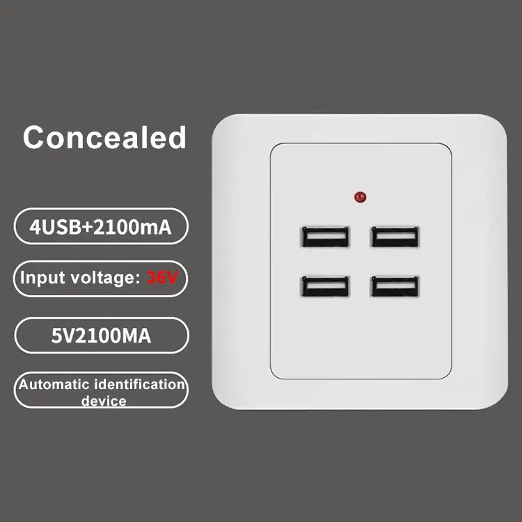 5V 3.1A 4 Ports USB Wall Charger Adapter Dock Station Socket Power Panel 36V input 4 Ports USB 2.0 - 4 Ports USB 2.0
