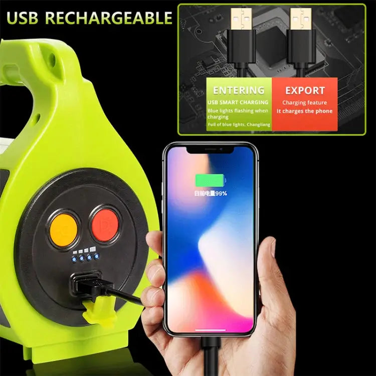 5W 1000LM USB Charging Outdoor Portable LED Searchlight with USB Export Function