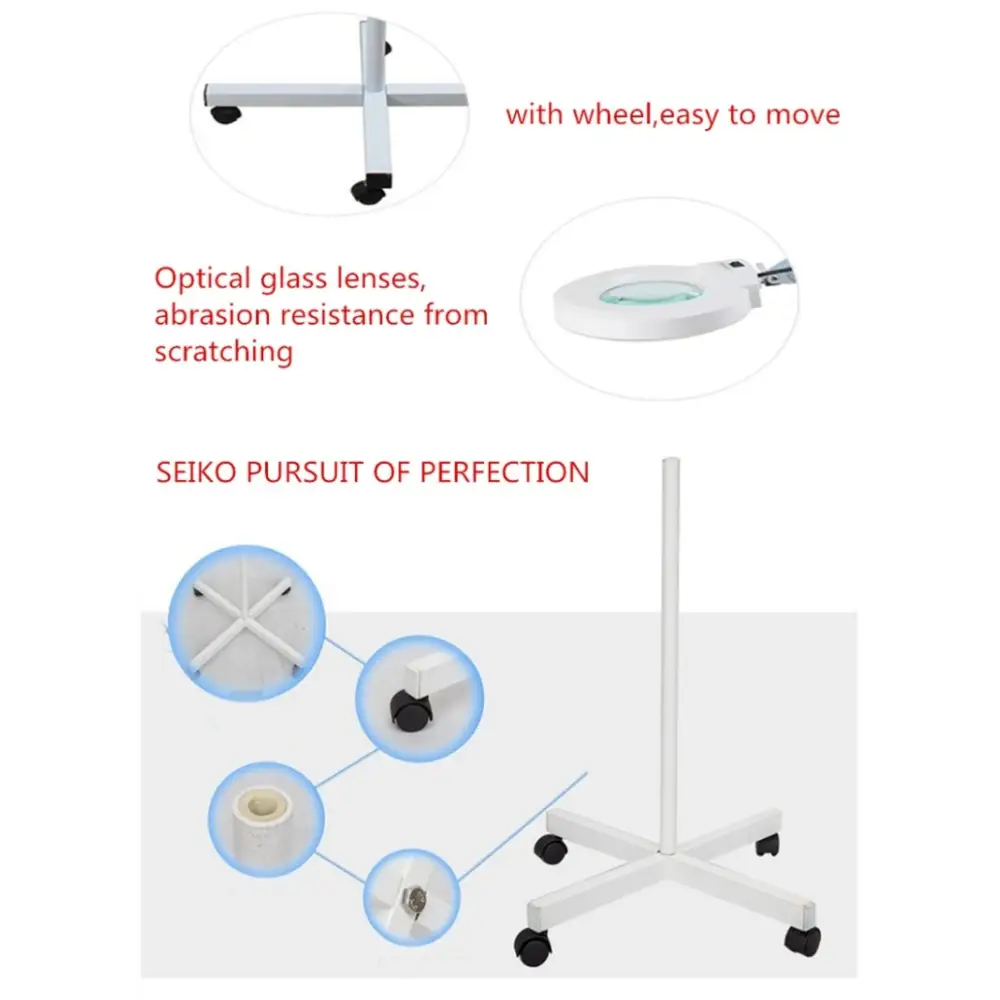 5X Foldable Swing Arm Desk Table Mount Magnifier with Lamp Light for Facial Tattoo Eyebrow Nail Salon Beauty Cool White