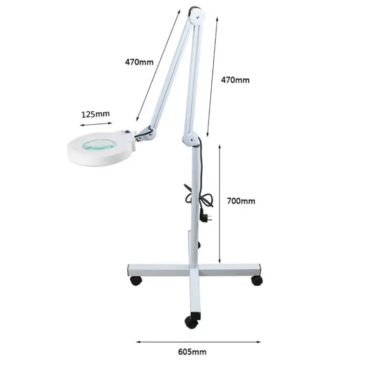 5X Foldable Swing Arm Desk Table Mount Magnifier with Lamp Light for Facial Tattoo Eyebrow Nail Salon Beauty Cool White