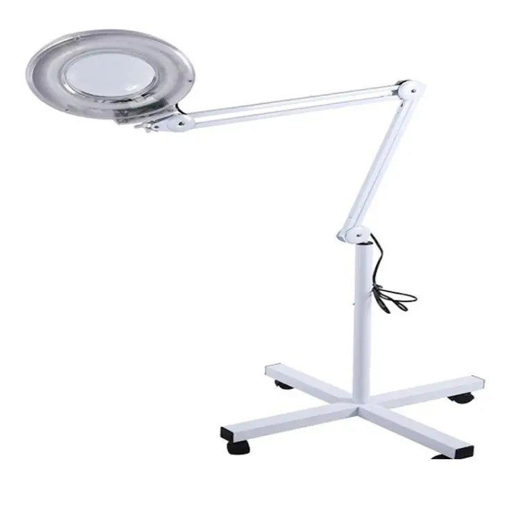 5X Foldable Swing Arm Desk Table Mount Magnifier with Lamp Light for Facial Tattoo Eyebrow Nail Salon Beauty Cool White