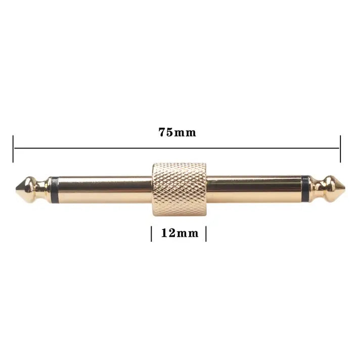 6.35mm Male to Male Guitar Effect Pedal Connector Electric Pedal Board Adapter (Deaurate)