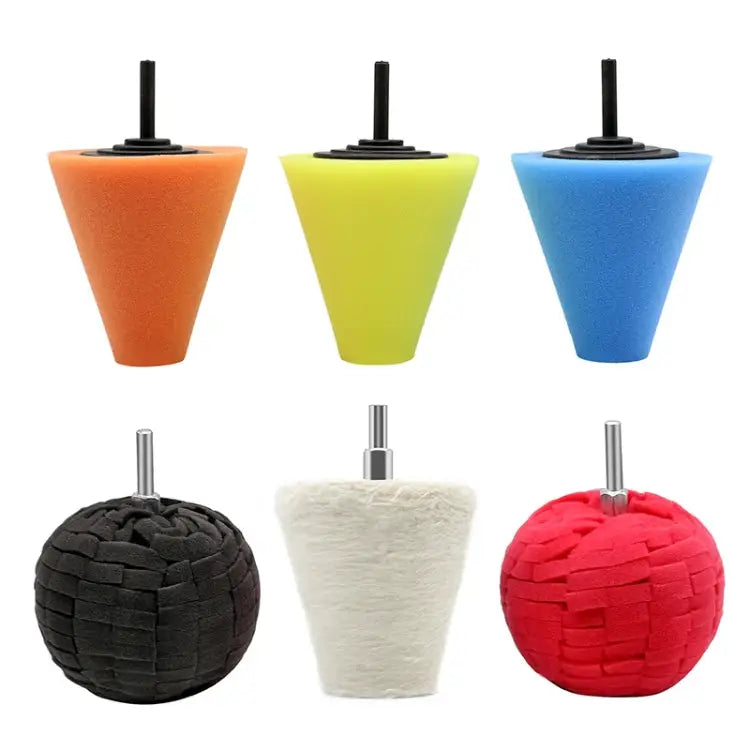 6 in 1 3 inch Car Polishing Disc Set Wheel Rim Polishing Waxing Sponge 6 in 1 - 6 in 1