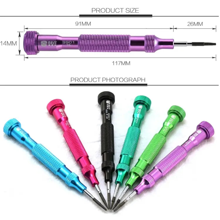 6 in 1 Precision Screwdriver Set Magnetic Electronic Screwdrivers Set for Mobile Phone Notebook Laptop Tablet 9901S