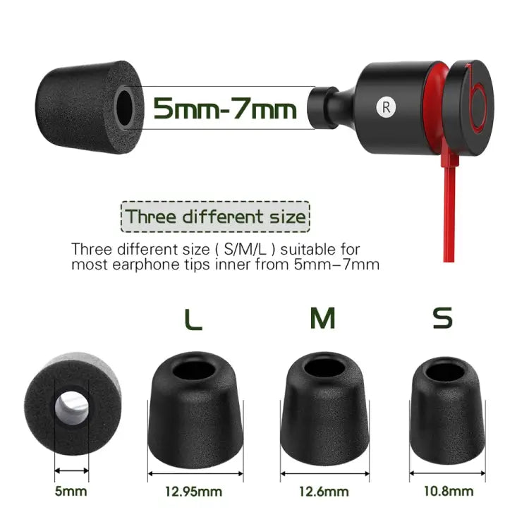 6 Pairs New Bee NB-M1 Slow Rebound Memory Foam Ear Caps with Storage Box Suitable for 5mm-7mm Earphone Plugs Memory