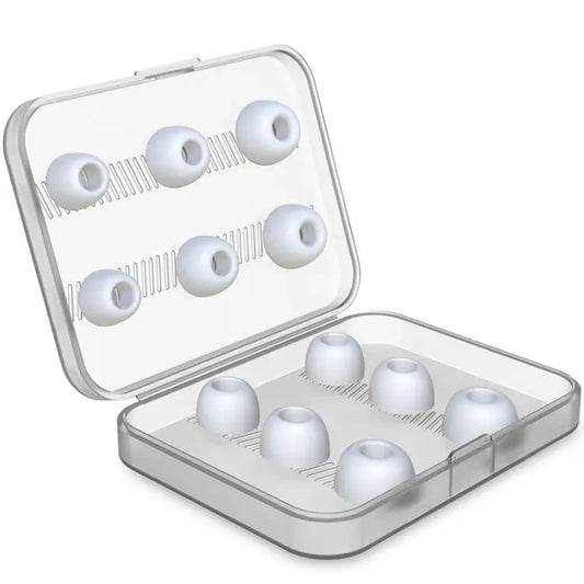 6 Pairs Wireless Earphone Replaceable Silicone Ear Cap Earplugs for AirPods Pro with Storage Box Silicone White