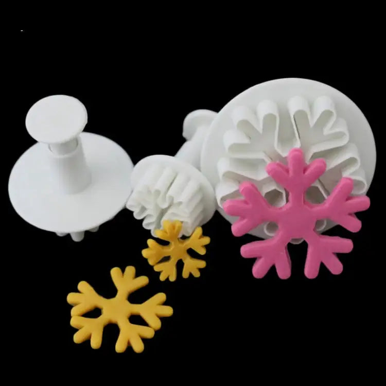 6 PCS Snowflake Spring Mould Fondant Cake Tool Biscuit Embossing Printing Mould DIY Baking Tools Snowflake Shape