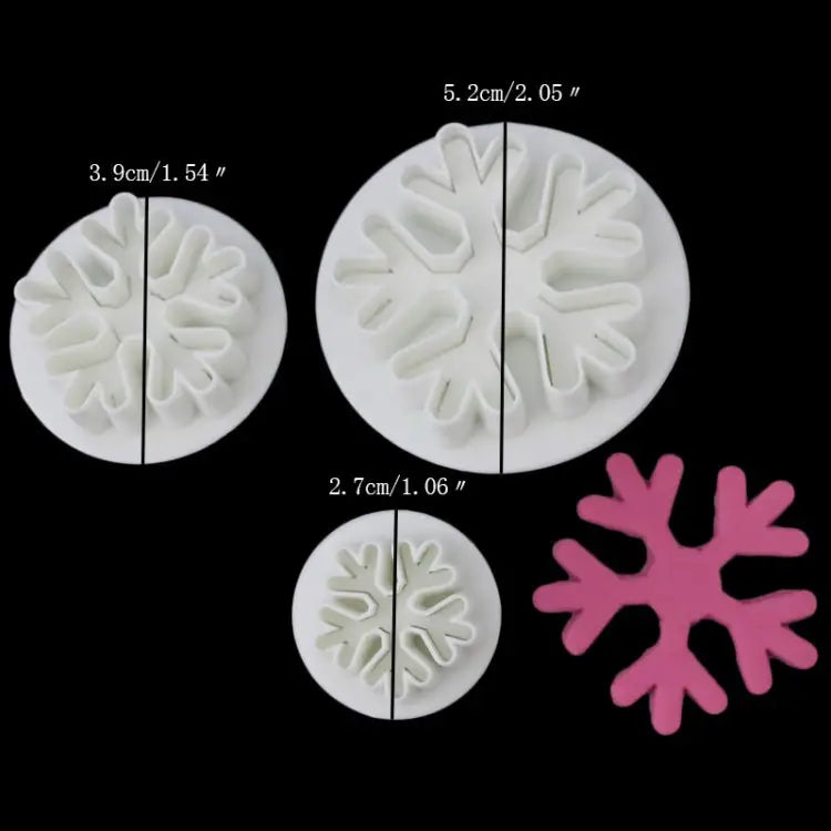 6 PCS Snowflake Spring Mould Fondant Cake Tool Biscuit Embossing Printing Mould DIY Baking Tools Snowflake Shape