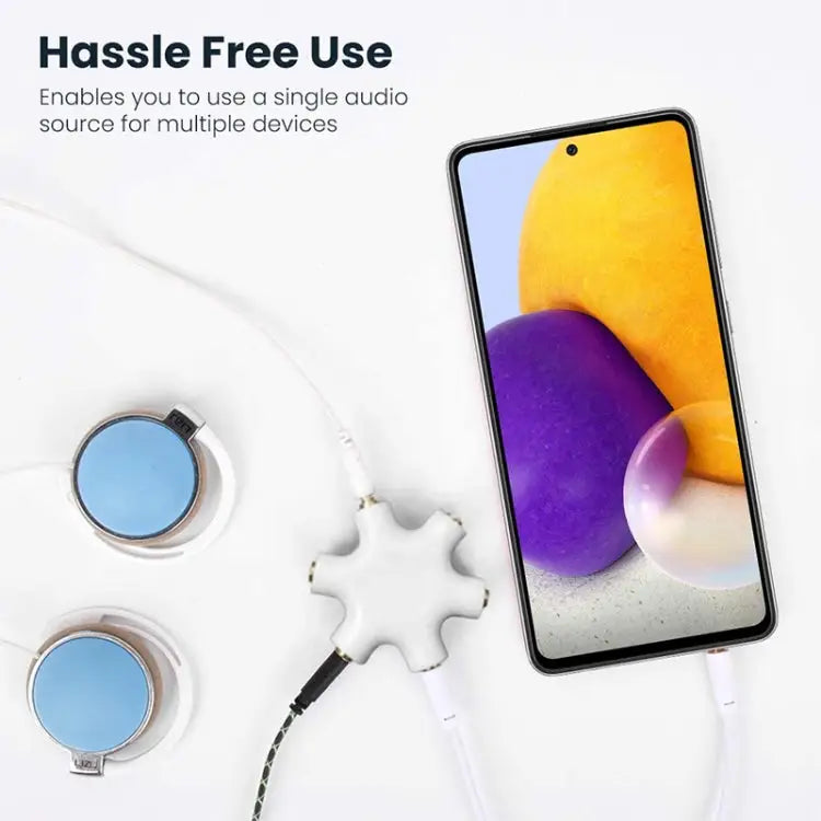 6 Ports Audio Splitter Headphone Connector Compatible with Phones Tablets Headphones MP3 Player Car/Home Stereo & More,