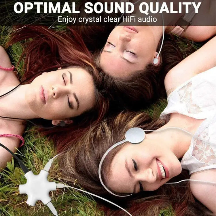 6 Ports Audio Splitter Headphone Connector Compatible with Phones Tablets Headphones MP3 Player Car/Home Stereo & More,