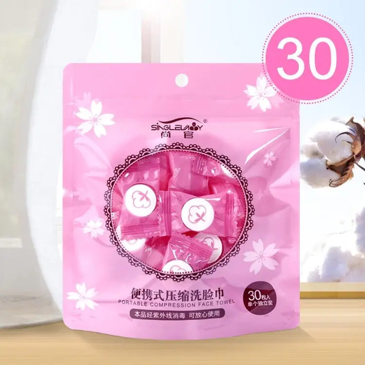 60 PCS Candy Style Portable Disposable Travel Cotton Towel Size: 22*20cm 60 PCS - 60 PCS