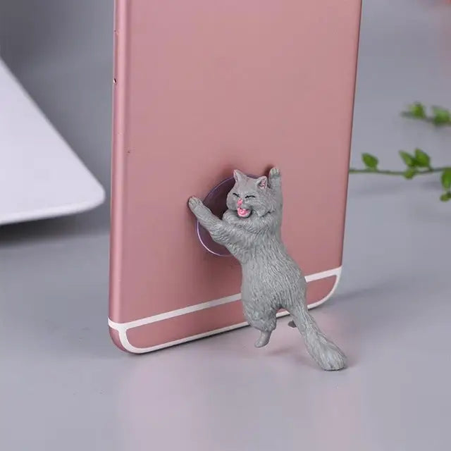 60 PCS Sucker Design Cute Cat Smartphone Holder White Gray Orange Brown orange Black White 02 - Gray