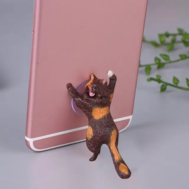 60 PCS Sucker Design Cute Cat Smartphone Holder White Gray Orange Brown orange Black White 02 - Brown orange