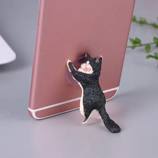 60 PCS Sucker Design Cute Cat Smartphone Holder White Gray Orange Brown orange Black White 02 - Black