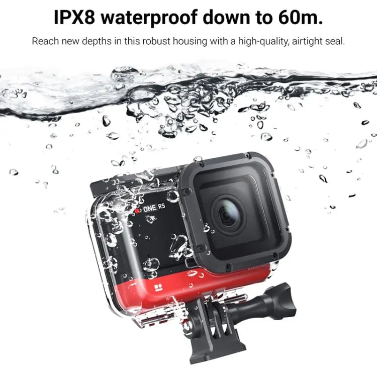 60m Underwater Depth Diving Case Waterproof Camera Housing for Insta360 One RS 4K For Insta360 One RS 4K - For Insta360