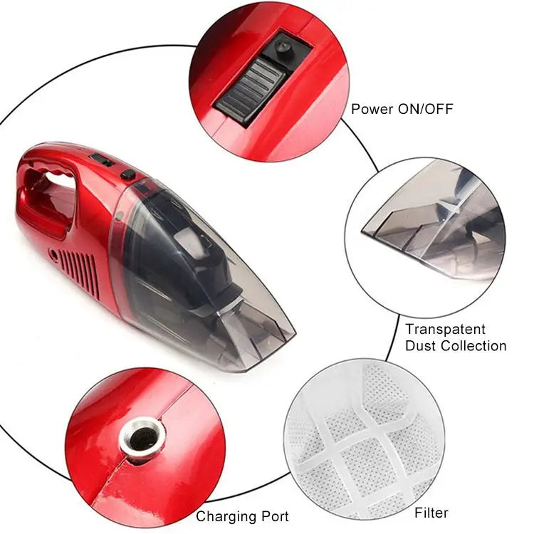 60W Rechargeable Car Household Portable Handheld Wireless Dry Wet Used Vacuum Cleaner EU Plug 60W - 60W