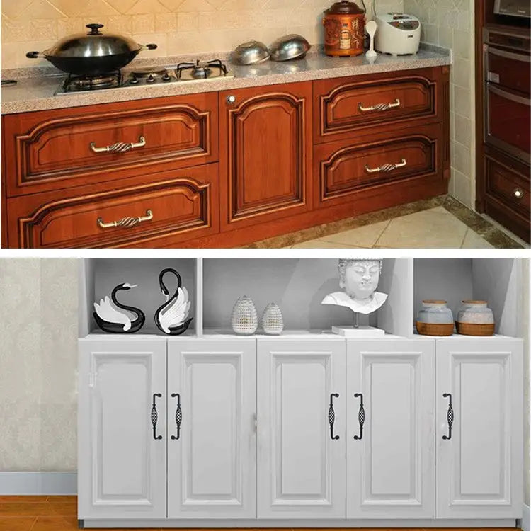 6100-160 Classic Birdcage Shape Iron Cabinet Wardrobe Drawer Door Handle Hole Spacing: 160mm (Matte Black) 6100-160