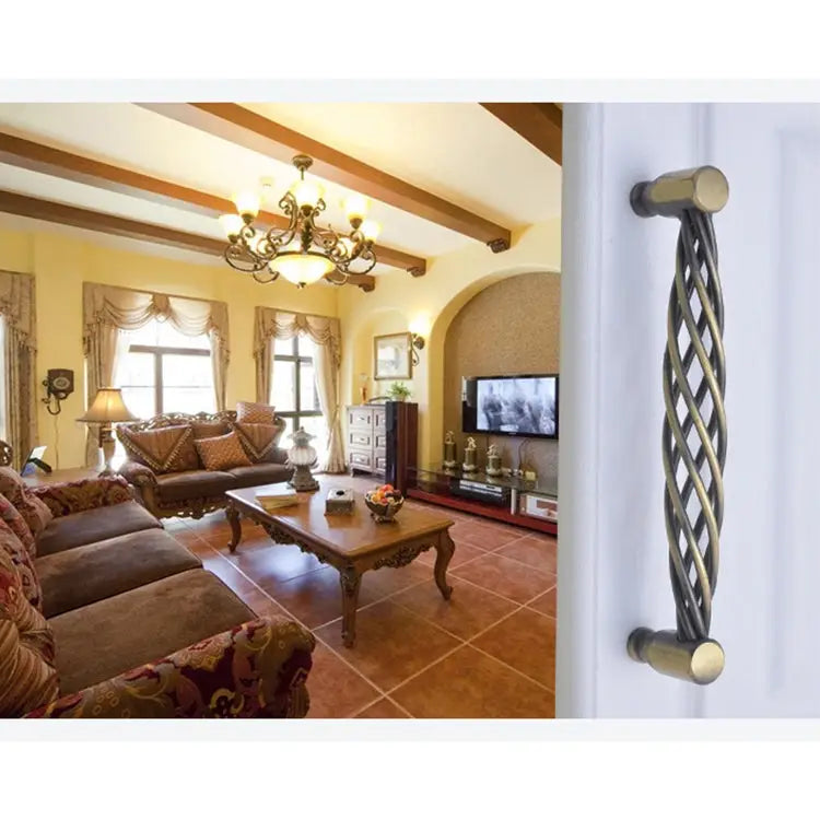 6100-160 Classic Birdcage Shape Iron Cabinet Wardrobe Drawer Door Handle Hole Spacing: 160mm (Matte Black) 6100-160