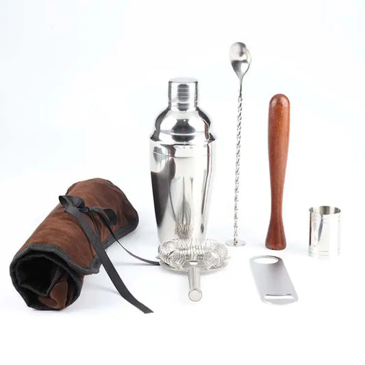 7 in 1 Stainless Steel Wine Cocktail Shaker Tools Set with Cloth Bag Capacity: 750ml 750ml - 750ml