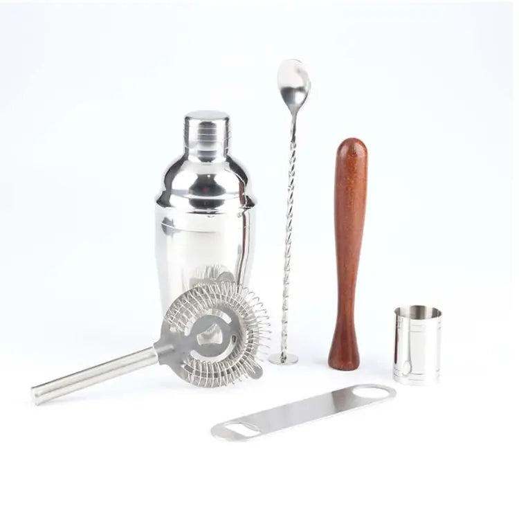 7 in 1 Stainless Steel Wine Cocktail Shaker Tools Set with Cloth Bag Capacity: 550ml 550ml - 550ml