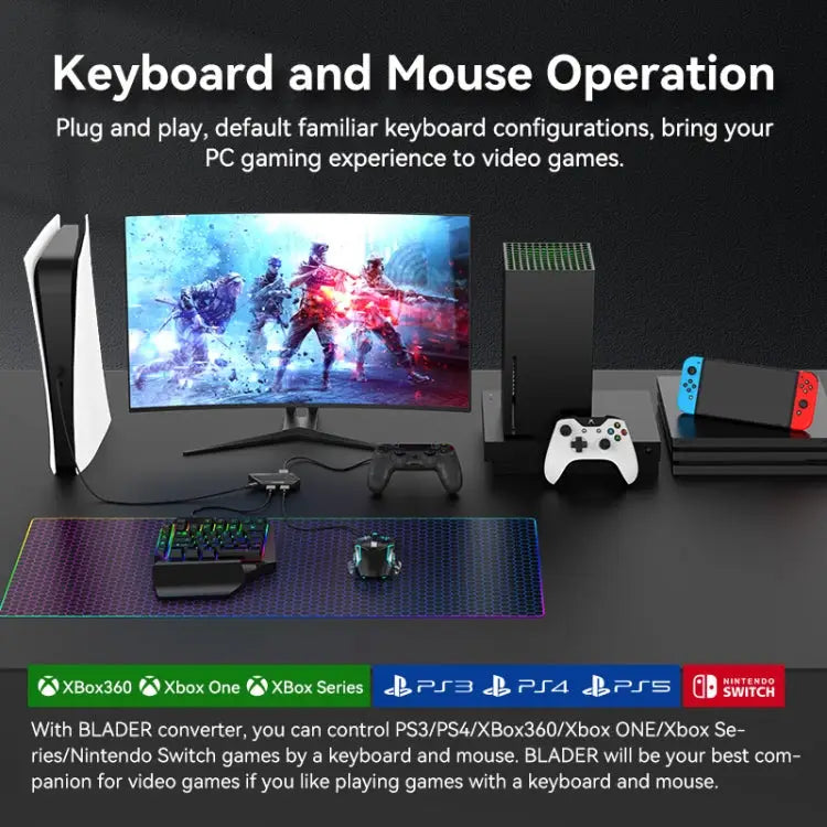 7 in 1 Video Game Converter Keyboard Mouse Converter Shooting Game Auxiliary Tool 7 in 1 Video Game Converter - 7 in 1