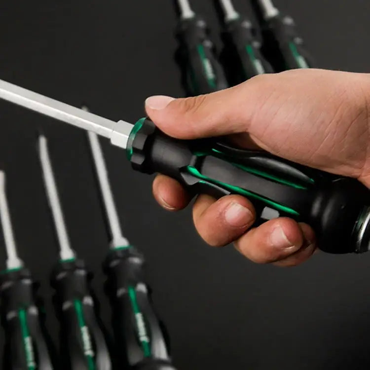 7 PCS / Set Knocking Screwdriver Oil-Resistant Through-Core Screwdriver Home Auto Repair Screwdriver Color Random