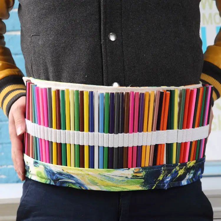 72 Slots Van Gogh Oil Painting Print Pen Bag Canvas Pencil Wrap Curtain Roll Up Pencil Case Stationery Pouch - 72 Slots