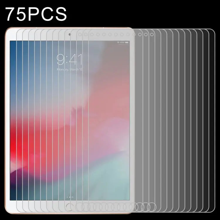 75 PCS 0.4mm 9H Surface Hardness Explosion-proof Tempered Glass Film for iPad 5/6/7，iPad Air 1/2 9.7 inch iPad Air 2019
