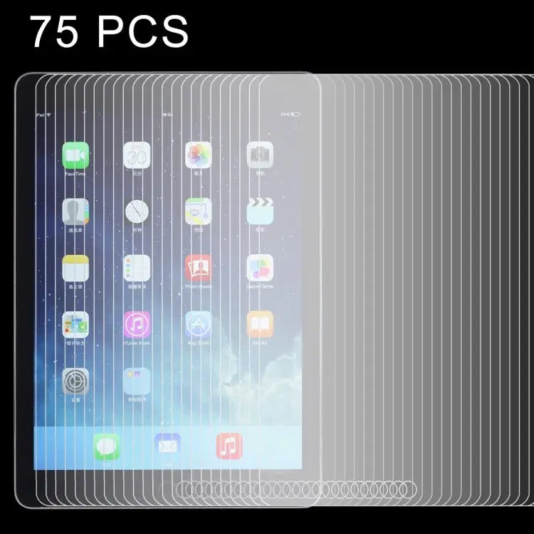 75 PCS LOPURS 0.4mm 9H+ Surface Hardness 2.5D Explosion-proof Tempered Glass Film for New iPad (iPad 3) / iPad 4 / iPad