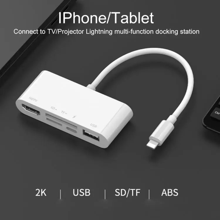 75215 5 in 1 8 Pin to HDMI + SD Card Slot + TF Card Slot + USB + 8 Pin Charging Port HD Video Converter 75215 - 75215