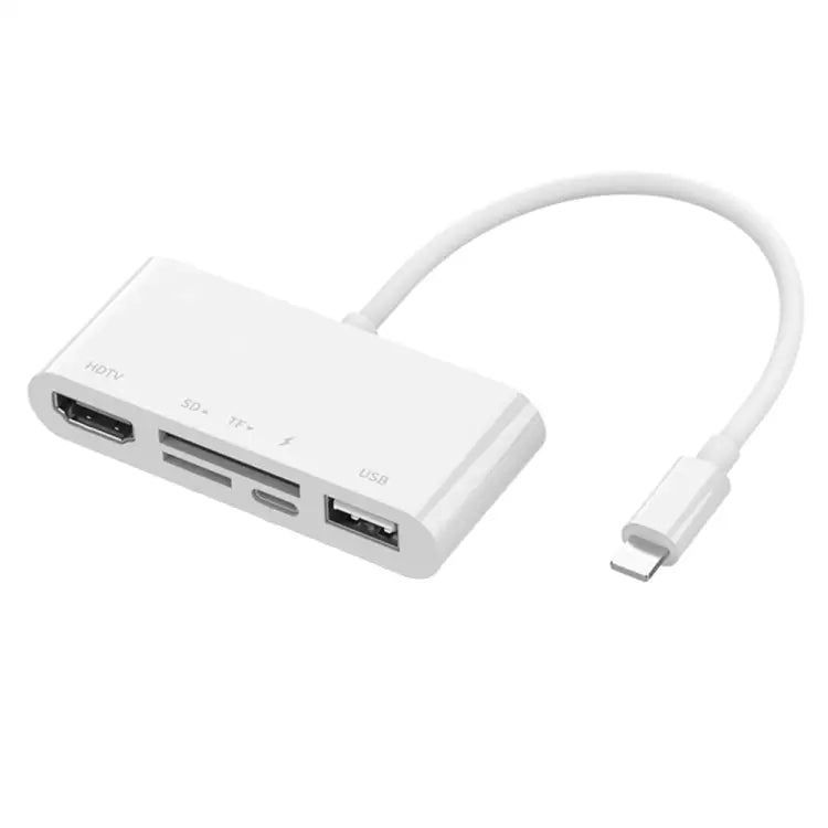 75215 5 in 1 8 Pin to HDMI + SD Card Slot + TF Card Slot + USB + 8 Pin Charging Port HD Video Converter 75215 - 75215