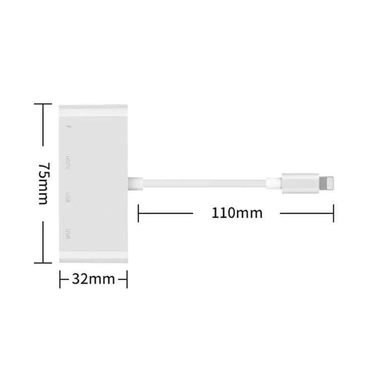 75216 4 in 1 8 Pin to HDMI + 8 Pin Charging + 2 USB Ports HD Video Converter 75216 - 75216