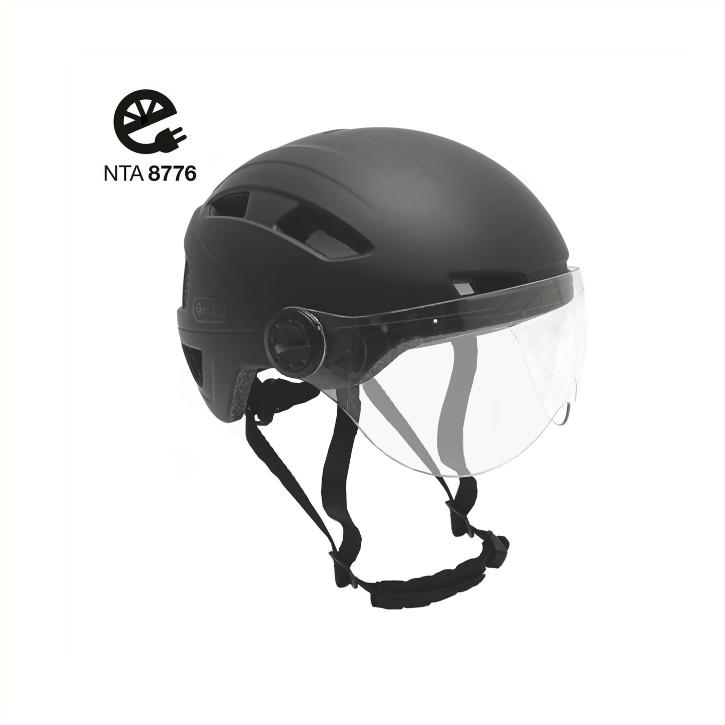 EA0702C Falkx Helm vizier, M mat zwart