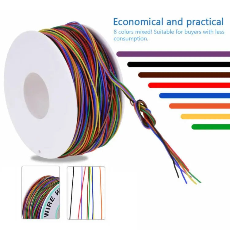 8 Colors 30AWG Wire Tinned Copper Solid PVC Insulation Wrapping Wire 8 Colors 30AWG - 8 Colors 30AWG