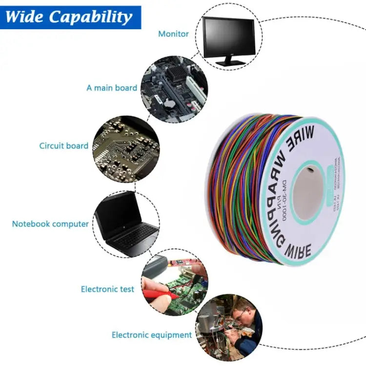 8 Colors 30AWG Wire Tinned Copper Solid PVC Insulation Wrapping Wire 8 Colors 30AWG - 8 Colors 30AWG