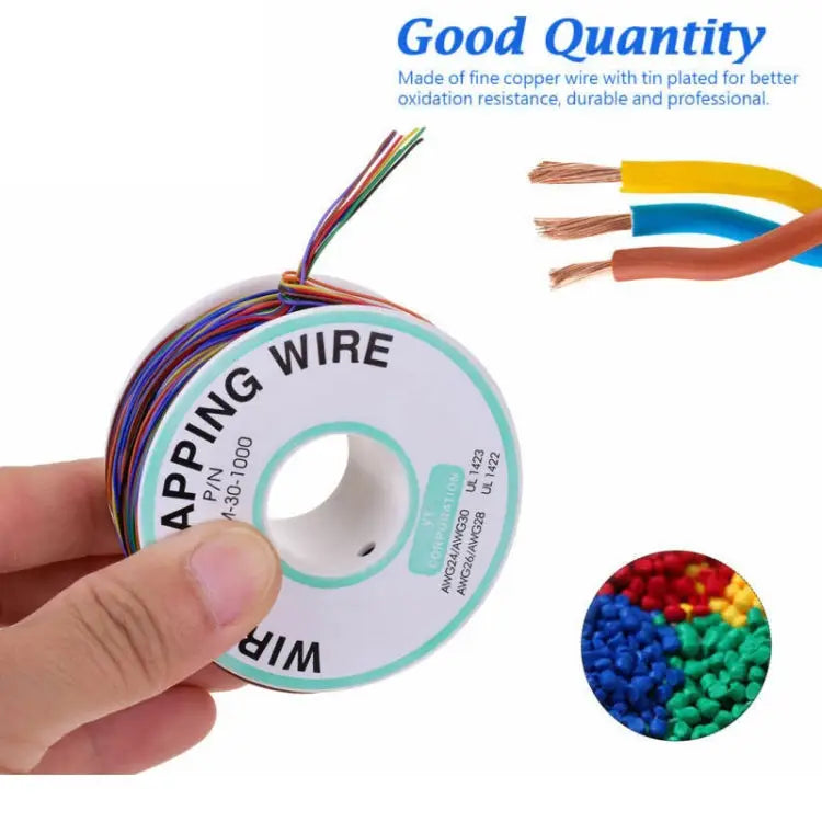 8 Colors 30AWG Wire Tinned Copper Solid PVC Insulation Wrapping Wire 8 Colors 30AWG - 8 Colors 30AWG