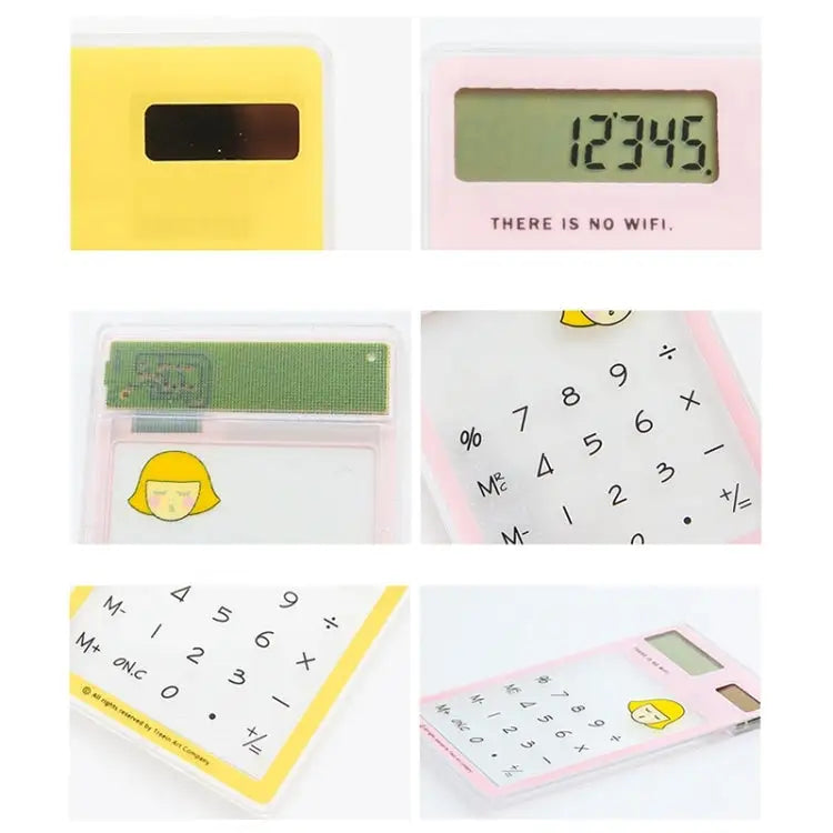 8 Digits LED Screen Calculator with Transparent Touch Pad & Solar Panel Random Color Delivery - 8 Digits Calculator