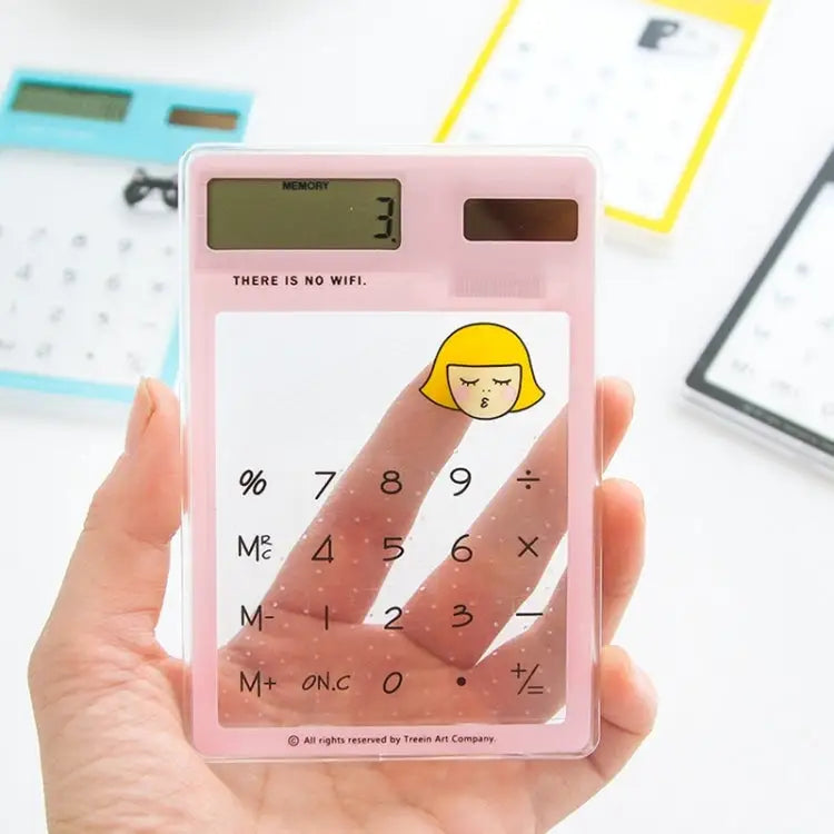 8 Digits LED Screen Calculator with Transparent Touch Pad & Solar Panel Random Color Delivery - 8 Digits Calculator