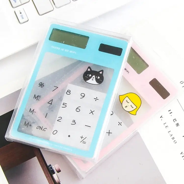 8 Digits LED Screen Calculator with Transparent Touch Pad & Solar Panel Random Color Delivery - 8 Digits Calculator