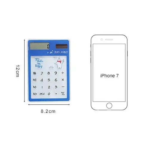 8 Digits LED Screen Calculator with Transparent Touch Pad & Solar Panel Random Color Delivery - 8 Digits Calculator